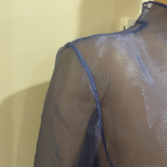 Silk organza over shirt in periwinkle - Picture 5 of 12